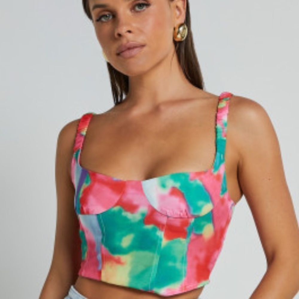 Oscar Street Colorful watercolor Top , medium